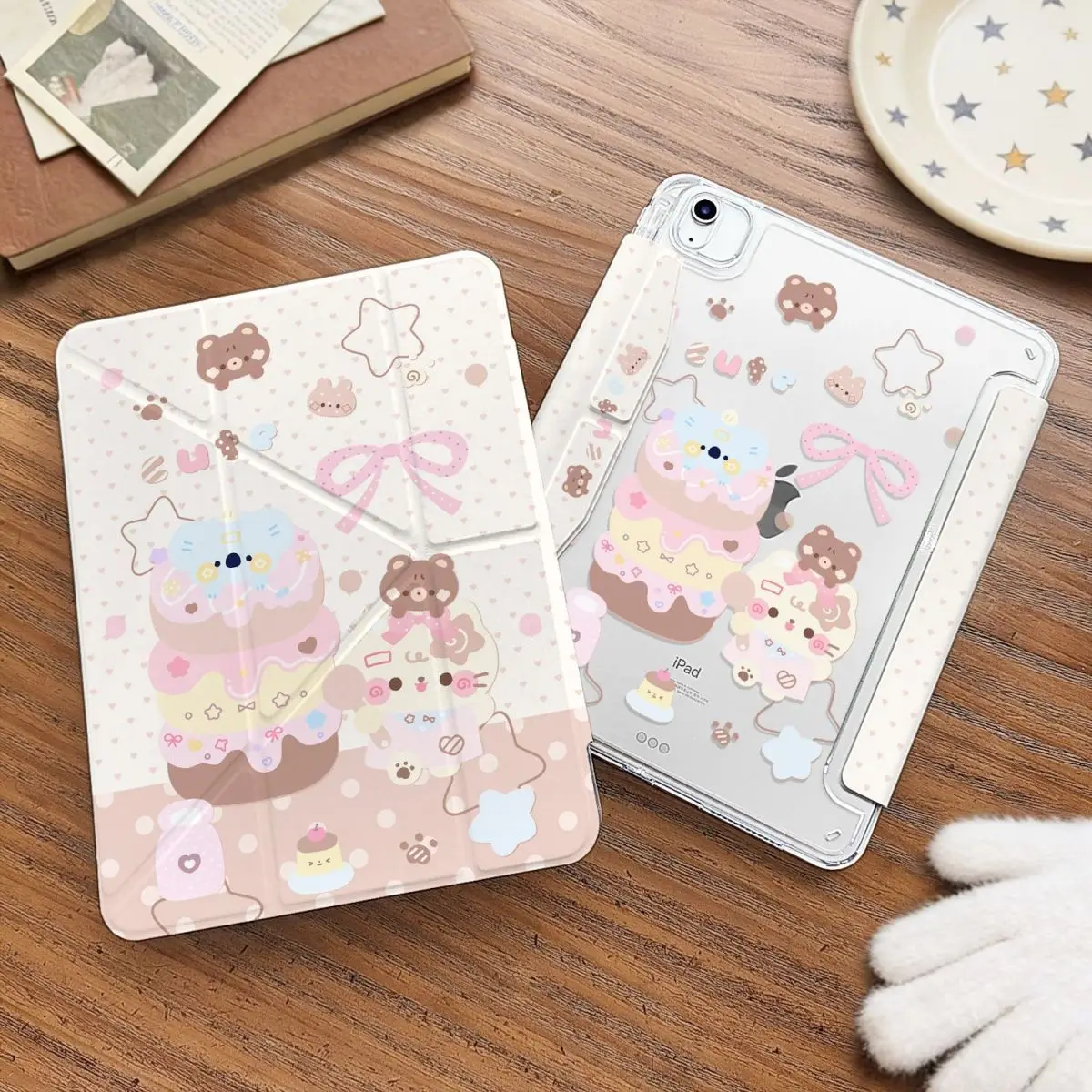 Cream Ice Cream Cat Star Bear Polka Dot For iPad Pro Air M5 M4 M3 M2 13'' 2 1 11th A16 12.9" 10 9 8 7 6 5 Th Mini 7 6 8.3" Case 2