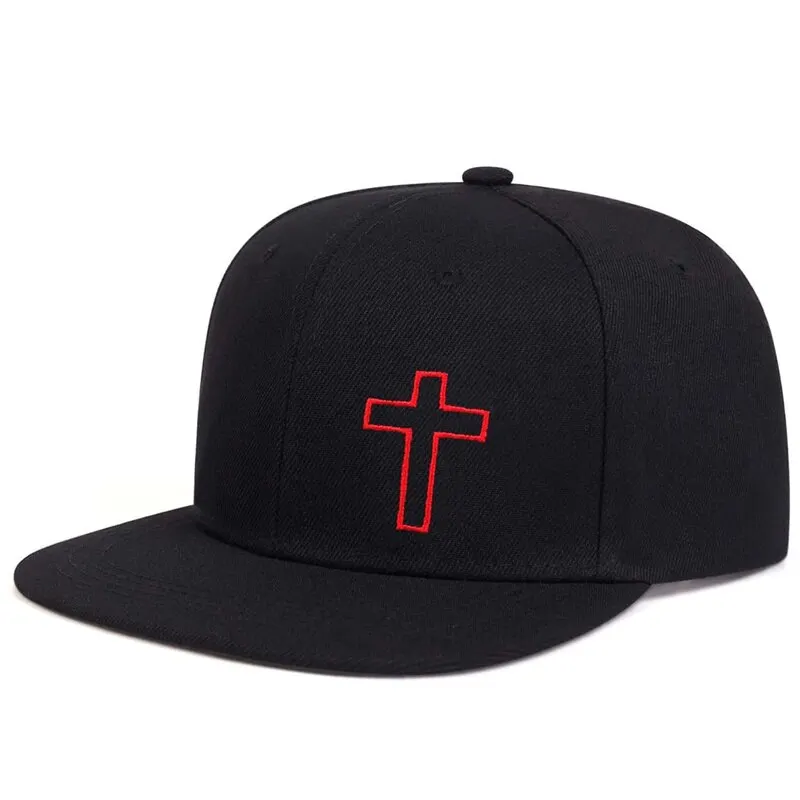 Unisex Cross Embroidery Hip-hop Hats Outdoor Adjustable Casual Baseball Caps Sunscreen Hat