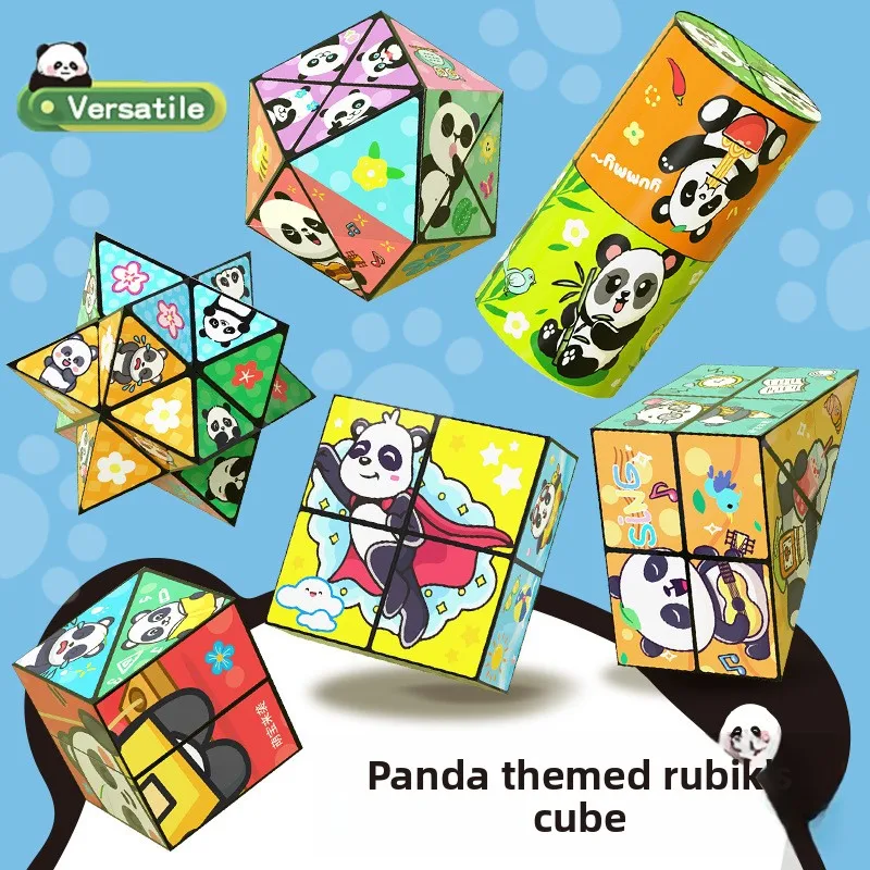 

3D Cartoon Three-dimensional Cube Panda Folding Geometric Cube Children's Educational Toy