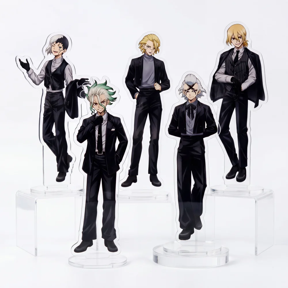 Anime Dr. STONE Double Sided Acrylic Stand Keychain Senku Ishigami Gen Asagiri Stanley Snyder Dr. Xeno Decor Collectible Gift