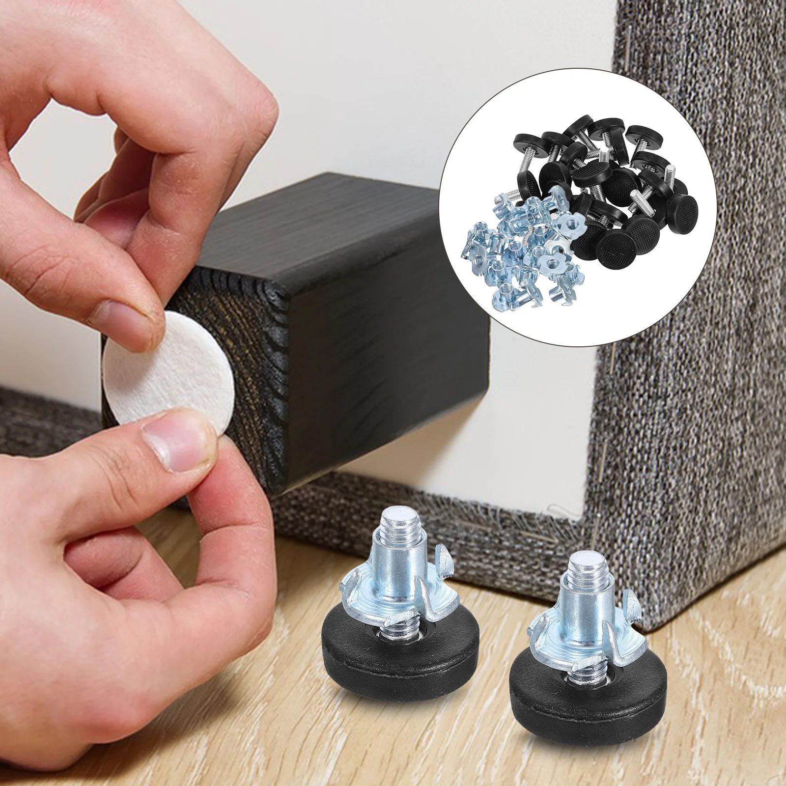 

24Pcs Furniture Height Adjustable Feet M6 Leveling Pads Furniture Levelers for Table Chair Cabinet Workbench Support