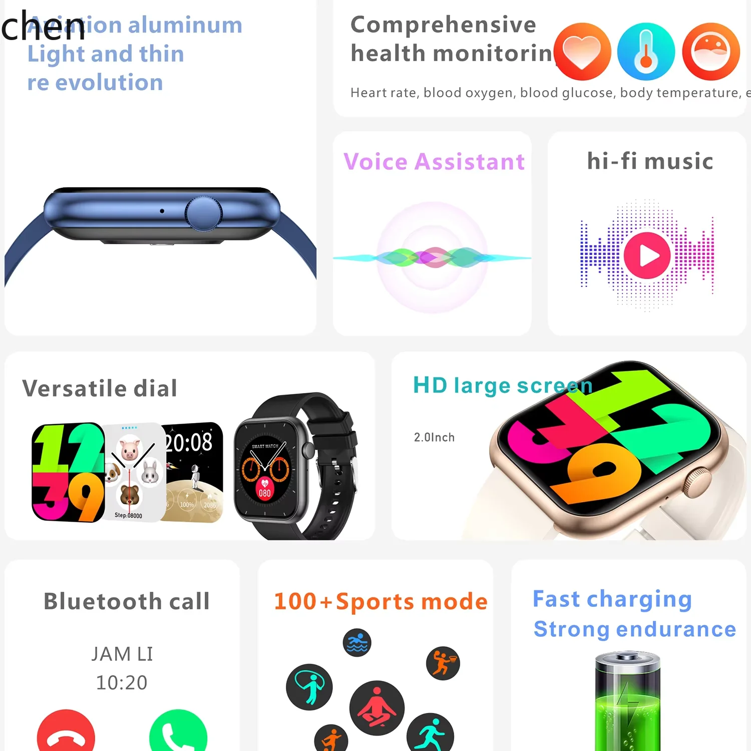 YFY smartwatch: bluetooth calling, custom watch faces, health monitoring, alarm clock, fitness tracker, smartwatch