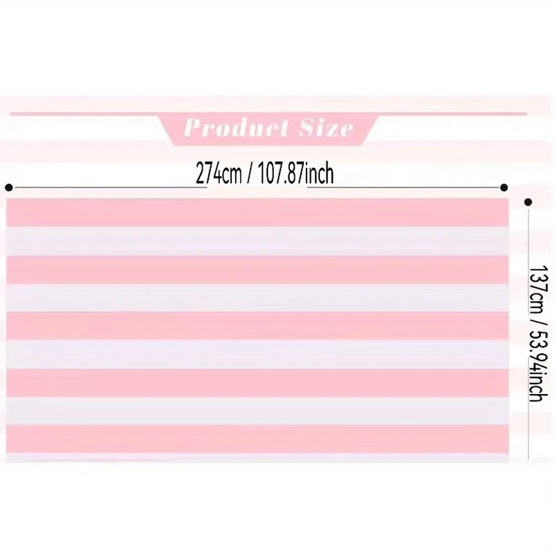1/2pcs Pink and White Vertical Striped Plastic Tablecloth,Perfect for Birthday Parties, Picnics, Indoor/Outdoor Decorations