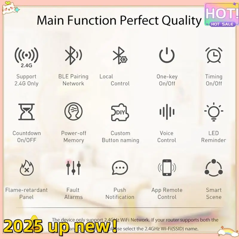 

NEO Tuya Wifi Smart European 3-Way Mechanical Light Switch Portable Tuya Wifi EU Light Switch