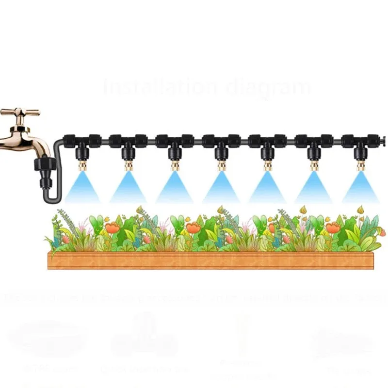 Rainforest cylinder spray system Cooling and dedusting Automatic humidifier Adjustable universal sprinkler head watering
