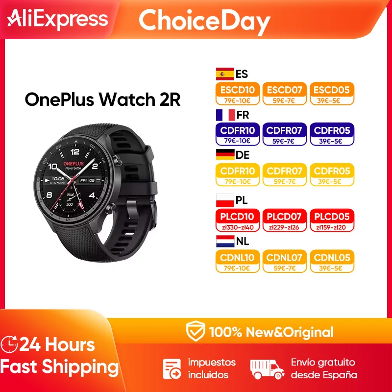 2024 Smartwatch OnePlus Watch 2R 1,43'' AMOLED-Bildschirm Snapdragon W5 Gen 1+ ​ BES2700