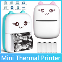 58mm Mini Portable Thermal Printer Wireless Pocket Printer 203DPI Memo Wrong Question Print Photo Label Printer With USB Cable