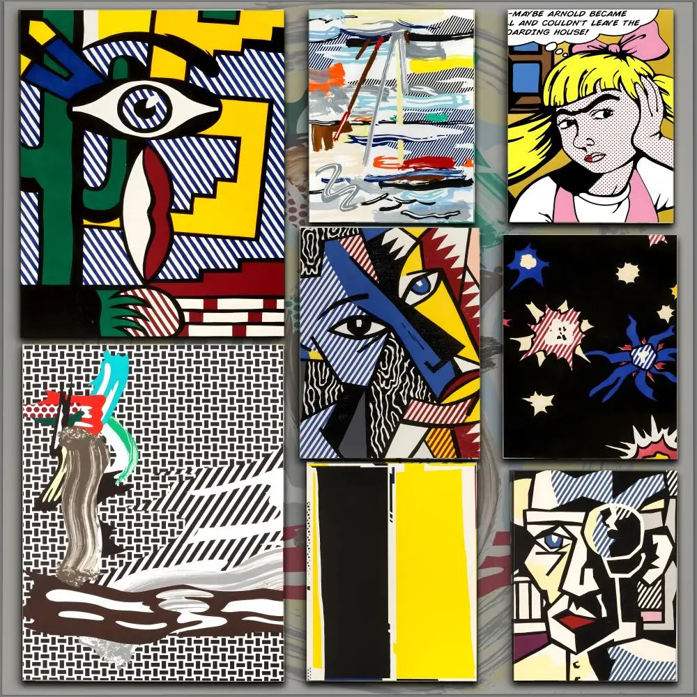 Art Roy Lichtenstein Pop Abstract Poster HD Anime Hot Theme Singer/OST/Movie-Waterproof Self-Stick Home Decor