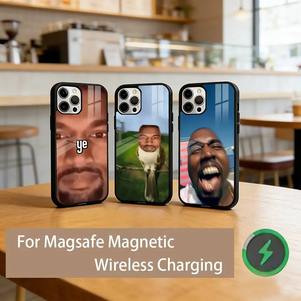 

K-Kanye W-West Rapper Funny Meme Phone Case For iPhone17,16,15,14,13,12,11 Plus,Pro Magnetic with Magsafe Wireless Charging