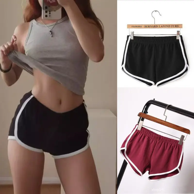 

Women Summer Hot Pants Female Sports Wide Leg Bottoms Fasahion Elastic Waist Casual Loose Shorts Lady Gym Clothing Yoga Shorts