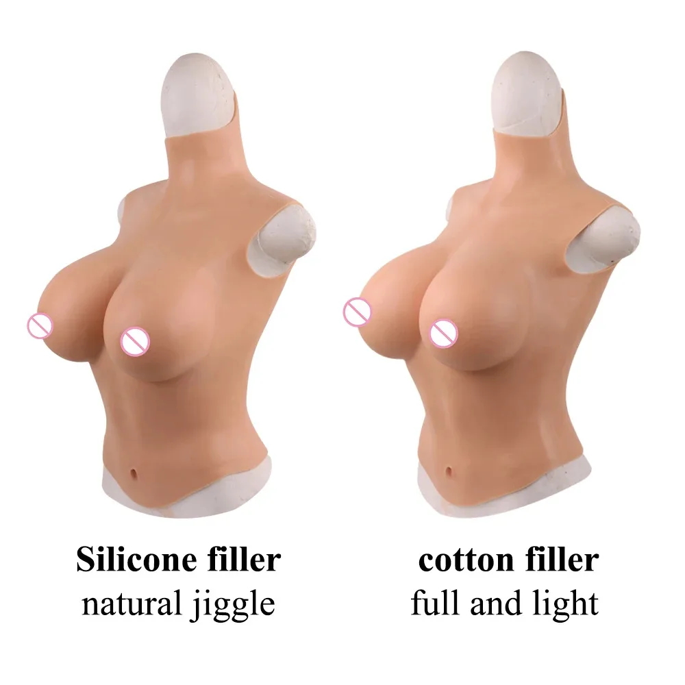Long Type Crossdressing Fake Breast Forms for Crossdressers Drag Queen Crossdressing Boobs Prothesis Silicone Breast Plate