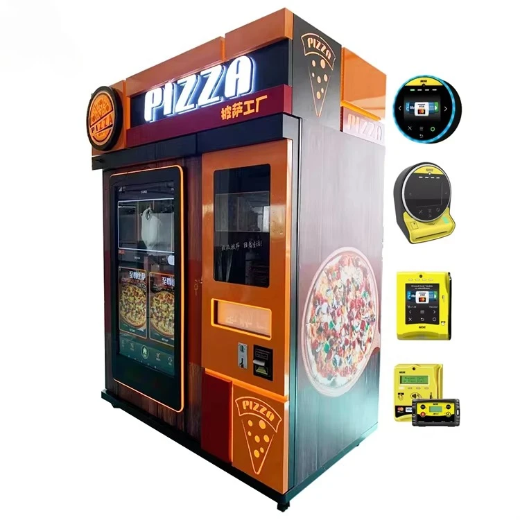 FOODLINE Multi Flavor Pizza Vending Machine Independent Freeze Compartments All Payment Ways Retail Cabinet