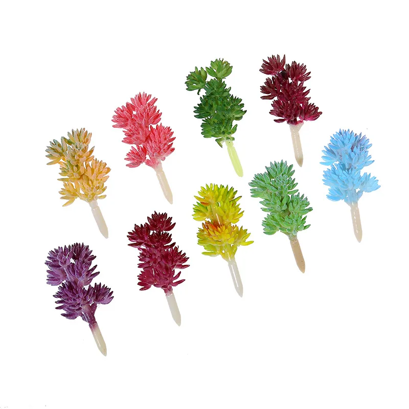 Höhe = 7,5 cm Mini Beflockung Schnee Gras Desktop Bonsai Blume Kopf künstliche Sukkulenten Pflanzen diy Pflanzen Wand DIY Zubehör