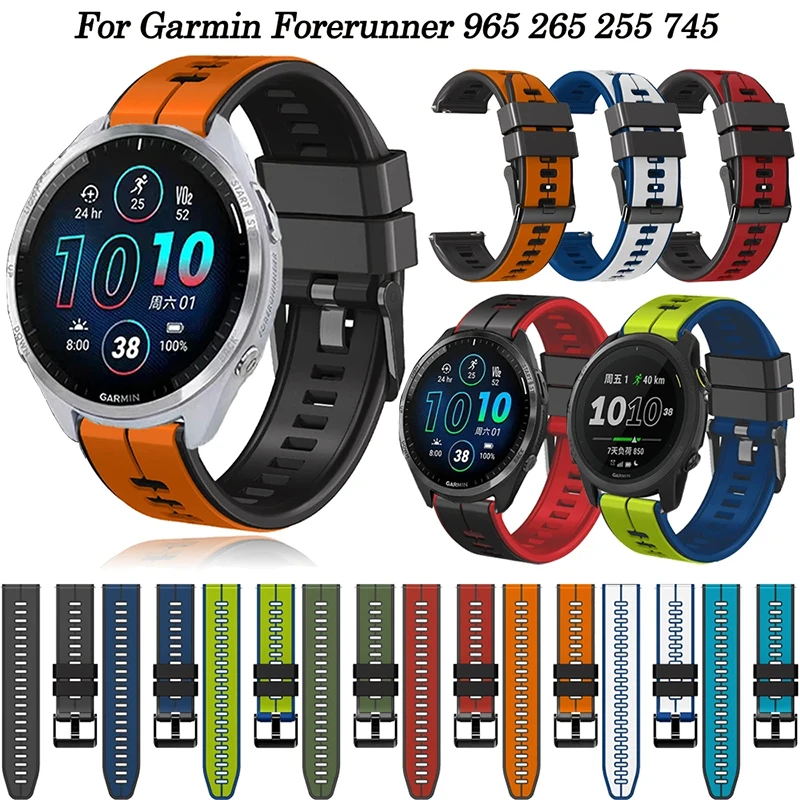 22mm Watch Strap Band For Garmin Forerunner 255M 965 265 745 Sport Silicone Bracelet Huawei GT Runner 46mm Smart Watch Wristband