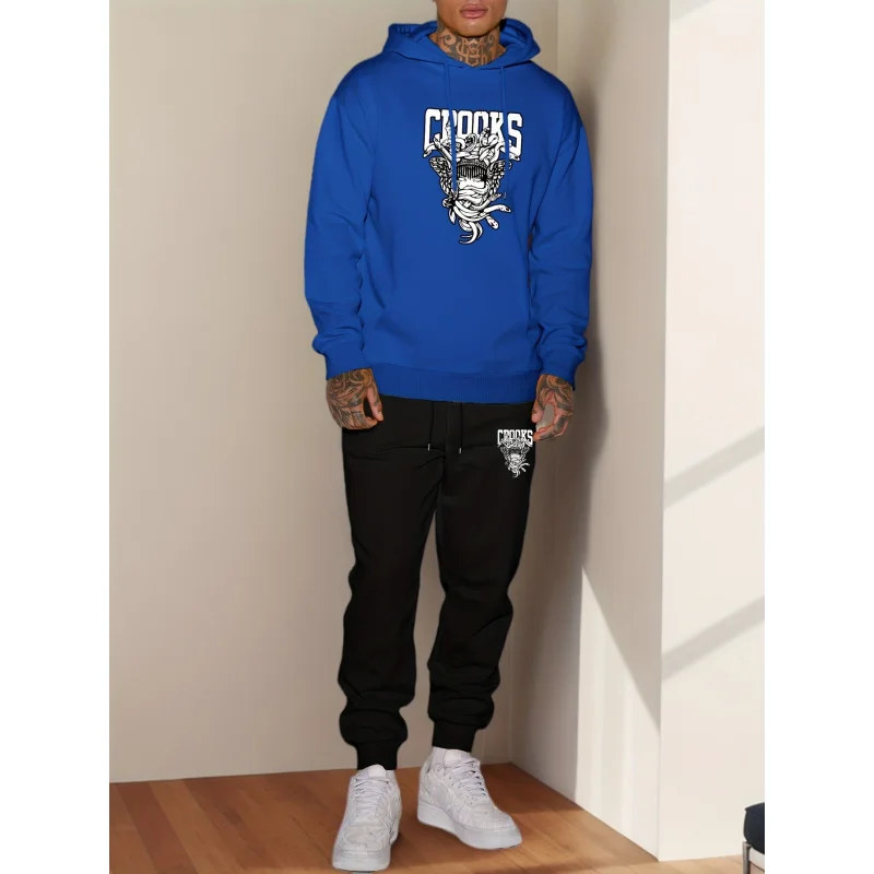 

Men'S Casual Fashion Sports Versatile Trendy Hooded Sweatshirt And Sweatpants Set