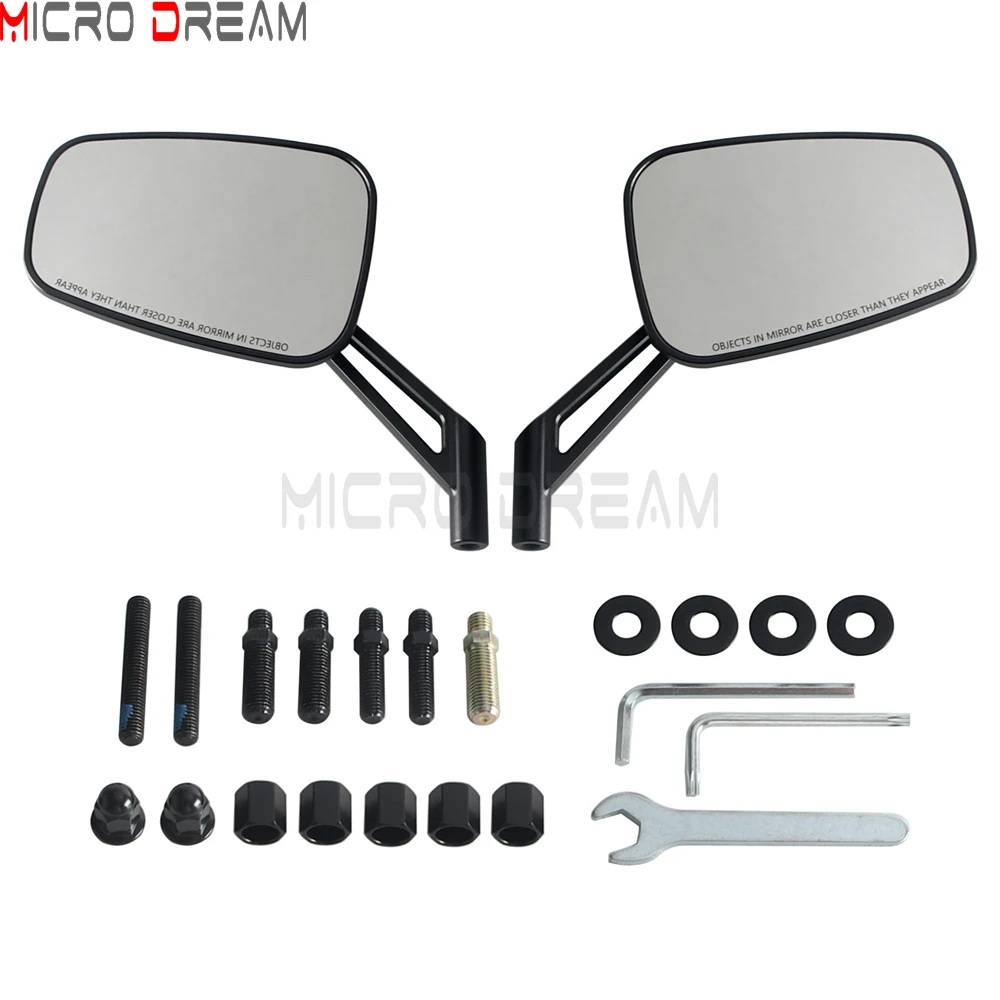 8/10mm Motorcycle Adjustable Rear View Mirror Universal Rearview Side Mirrors Kit For Harley Road King Street Electra Road Glide