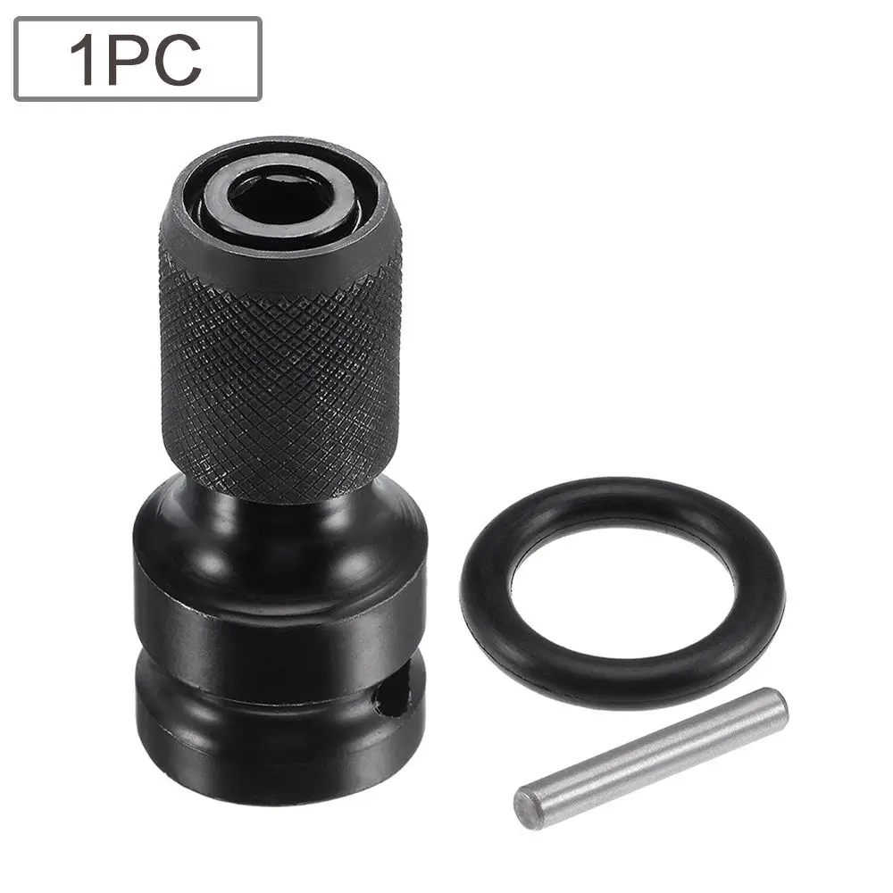 1Pc 1/2 Inch Vierkante Schijf Naar 1/4 Inch Hex Socket Adapter Converter Chuck Adapter Voor Impact Lucht En Elektrische Sleutel