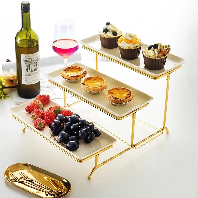 Tiered Multiple Metal Food Cookie Display Trays Sweet Bakery Accessories Decoration Table Cupcake Stand Christmas Lollipops Food