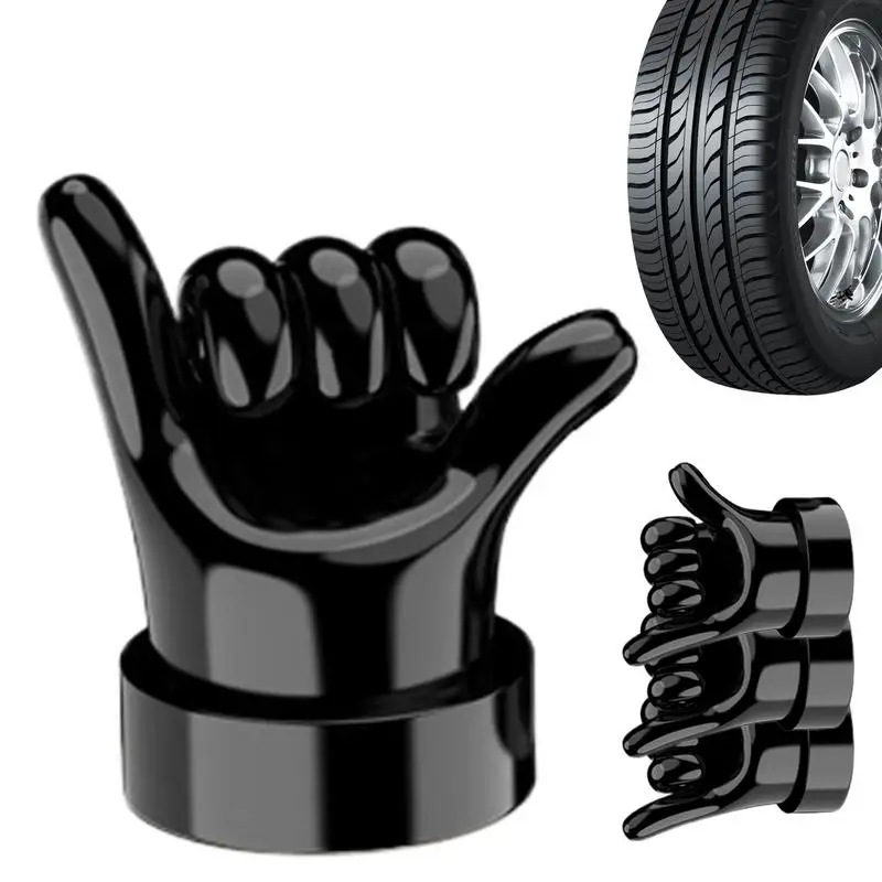 Rubber Valve Stem Cap Tire Stem Caps Middle Finger 4Pieces Valve Caps Funny Rubber Tire Caps Seal Air Caps For Car & Trucks