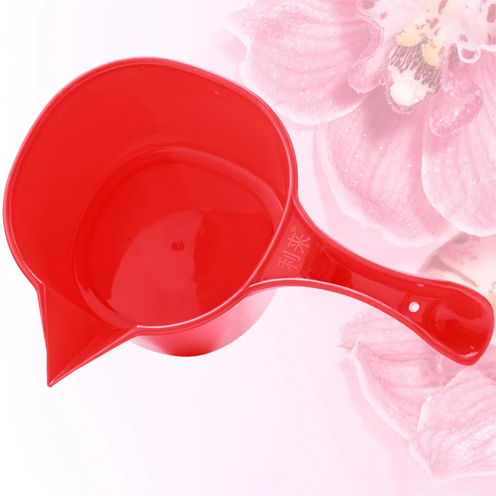 

Thickened Plastic Handle Water Ladle Red Ceramic Slurry Mould Grouting Kitchen Scoop for Home Bath Shampoo Watering