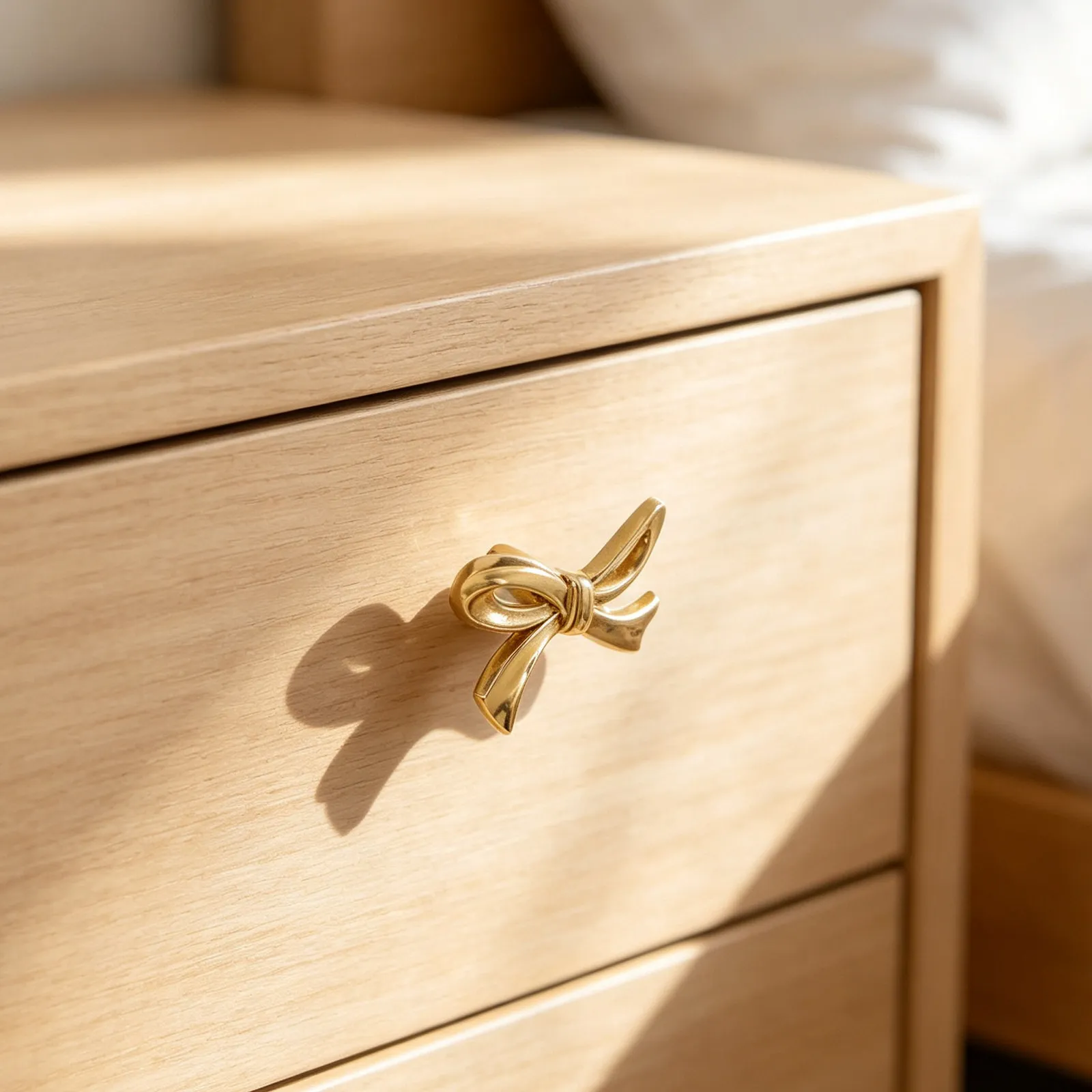 2Pcs Gold Bow Shaped Brass Drawer Knobs Vintage Bowknot Pulls for Kitchen Cabinet Bedroom Dresser Hardware Bow Drawer Pulls