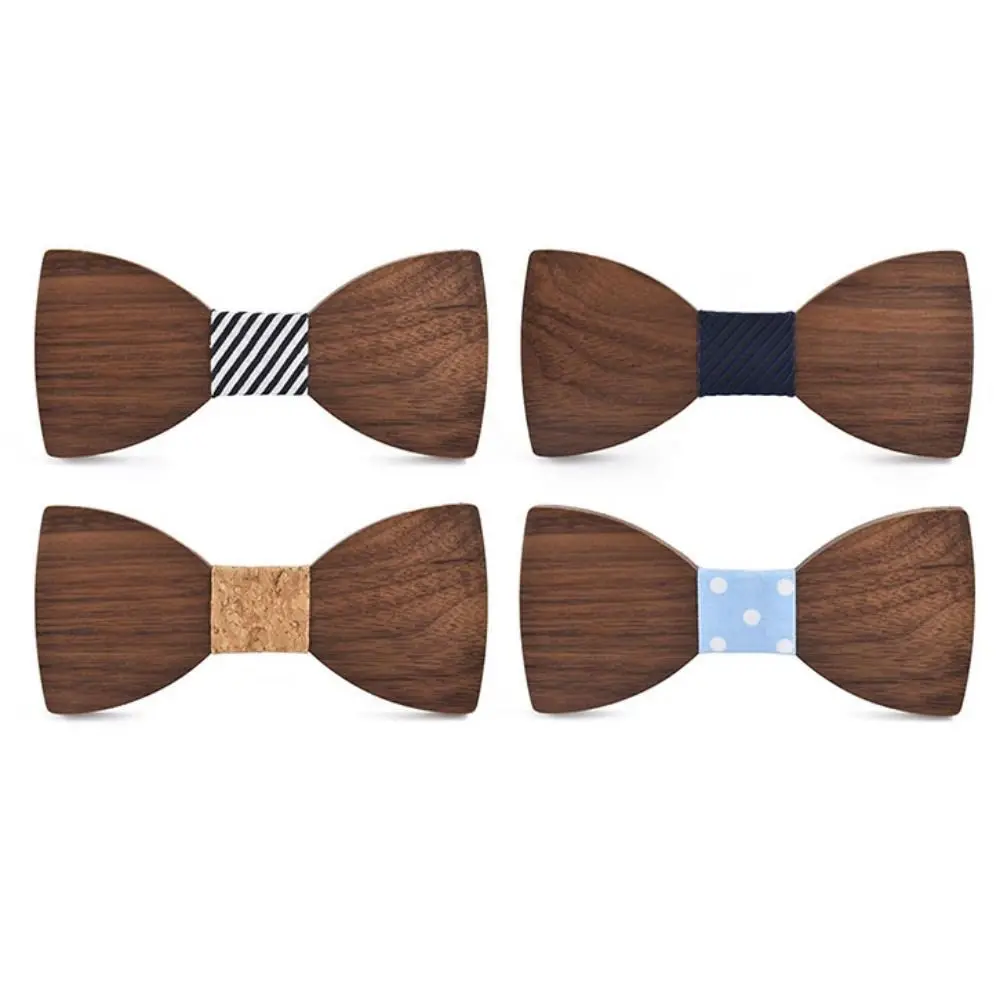 Light Fashion Wooden Bow Ties Hardwood High Quality Business Corbata Small Smooth Butterfly Cravat Gravata Neckwear