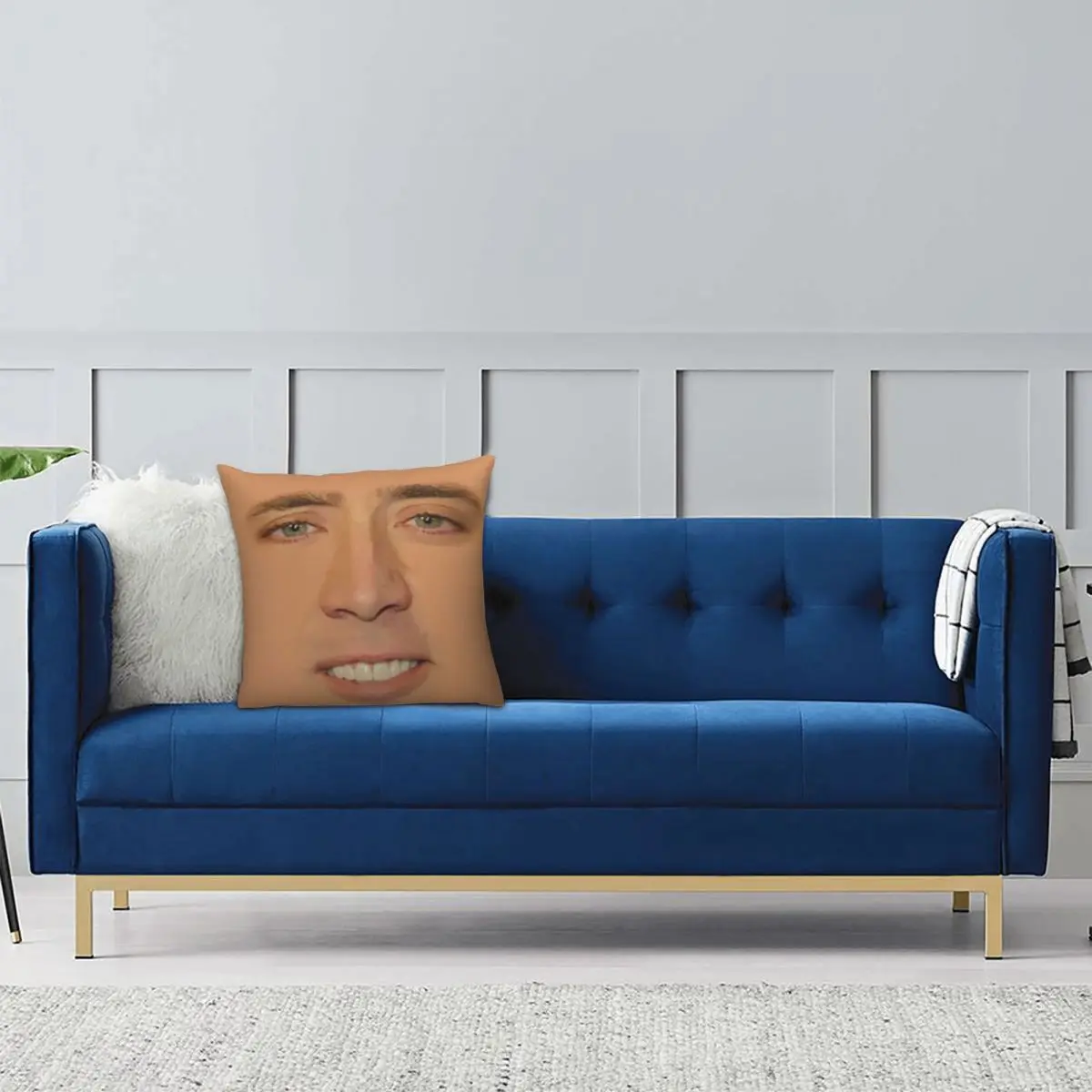 Funny Emoticons Nicolas Cage Square Pillowcase Pillow Cover Cushion Zip Decorative Comfort Throw Pillow for Home Car