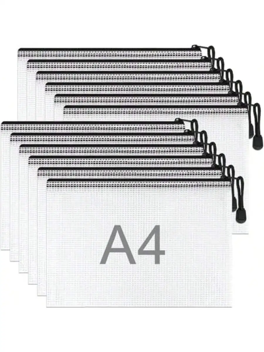 

A4 Zipper File Bag Transparent Waterproof Plastic Mesh Chessboard Game Storage Bag for Office And School