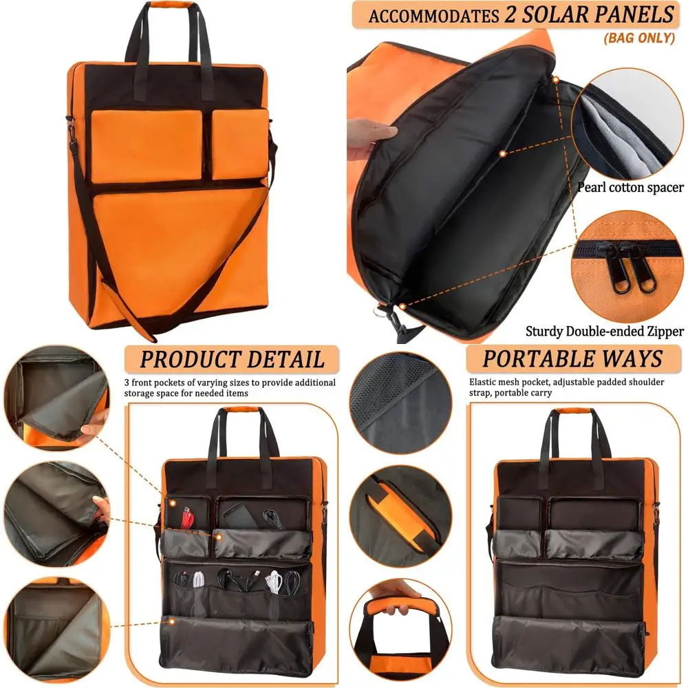 

Двухслойная сумка-органайзер, вмещает 2 аккумулятора, мощность 100 Вт, оранжевая