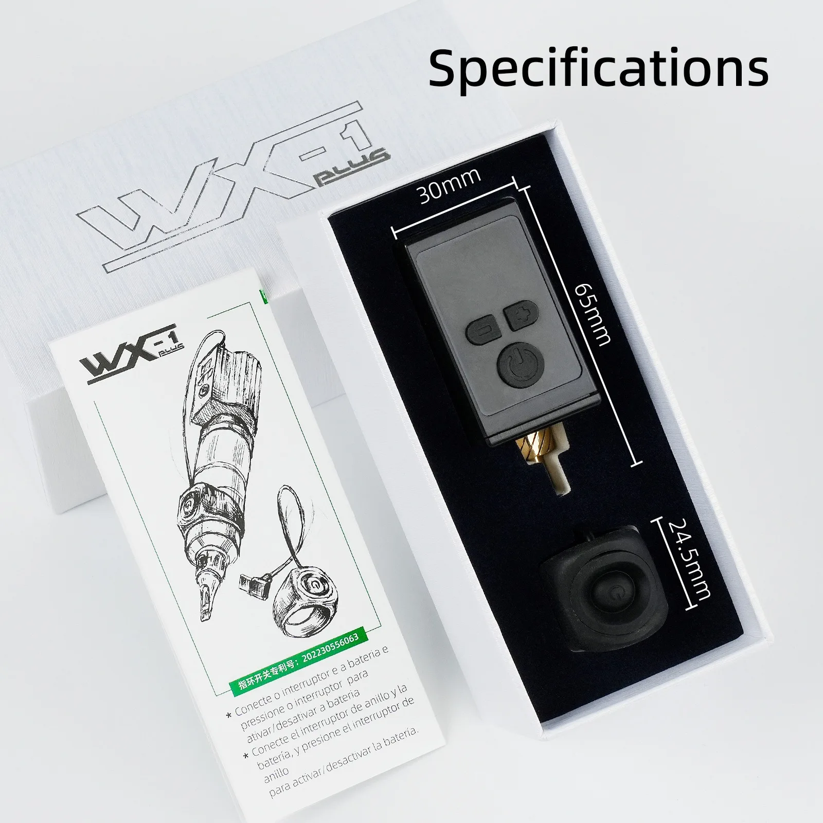 1400mAh Wireless Tattoo Power Supply with RCA Interface 5-12V TYPE C Dual Switch Compatible with Tattoo Machine Pen