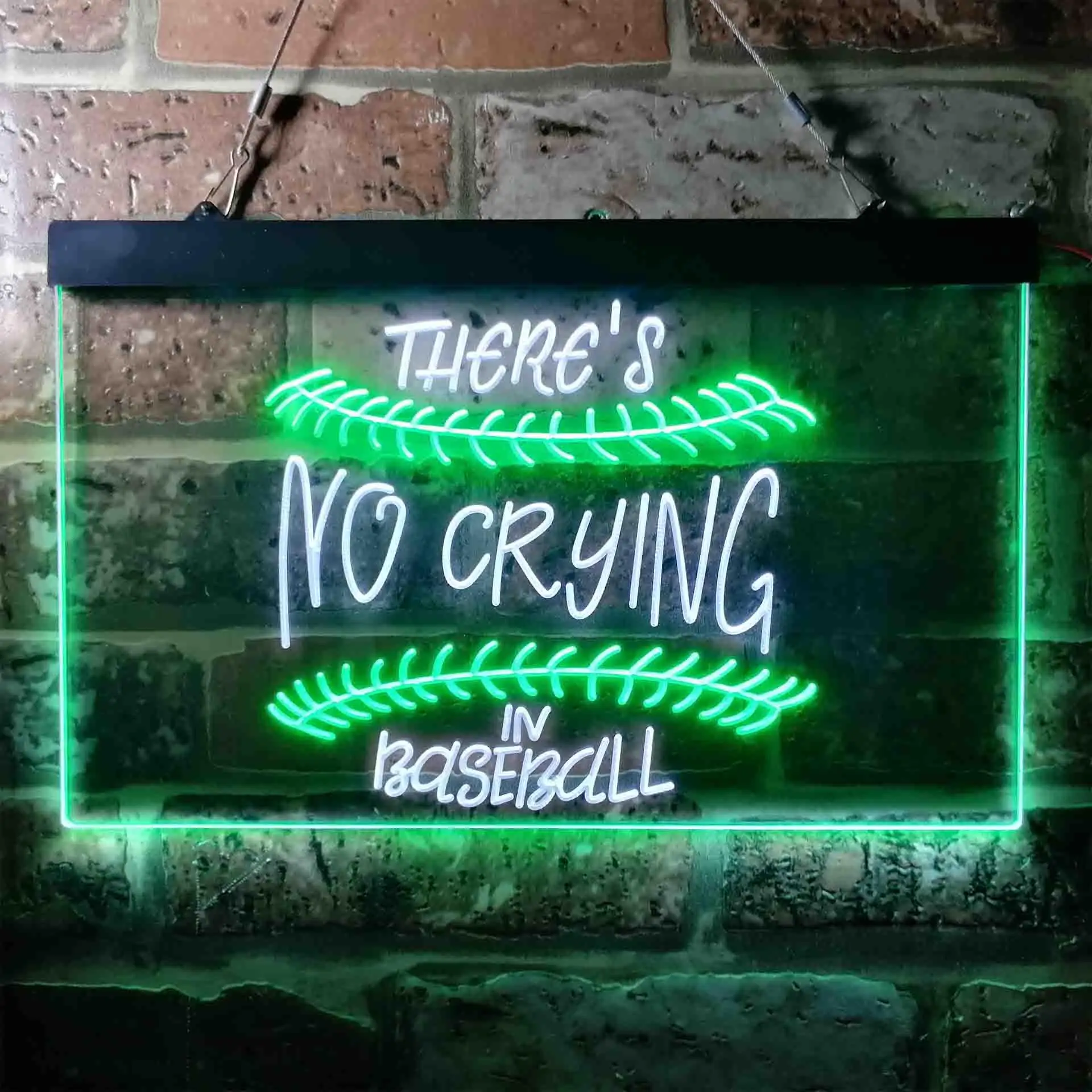 There is No Crying in Baseball Quote Dual Color Led Neon Sign st6-i3688