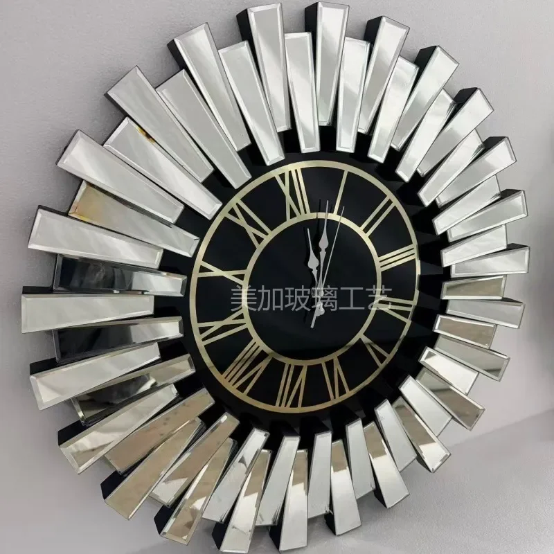 Simple Glass 3D Design European Style Wall Clock Nordic Living Room Decor Silent Movement Personality Home Ornament