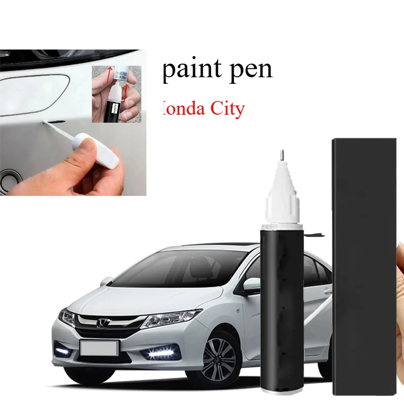 Para bolígrafo de pintura Honda City, tafetán blanco dulce naranja rojo seda satinada plata 09-14 Fanfan