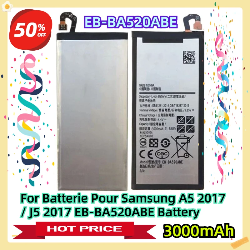 

For Batterie Pour Samsung A5 2017 / J5 2017 EB-BA520ABE 3000mAh Battery