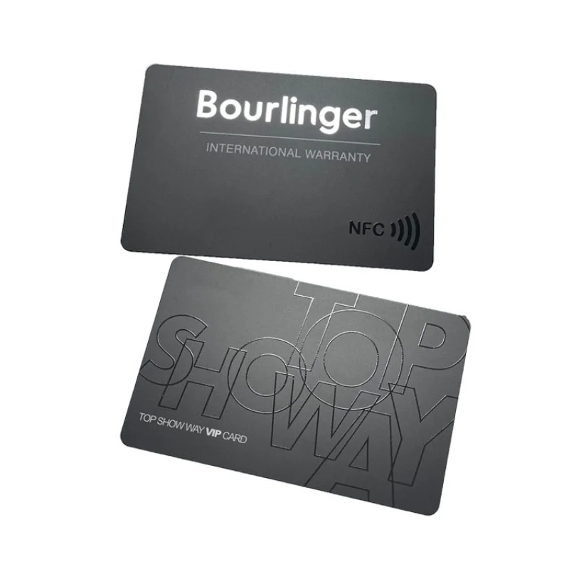 20 0.Zhang.Custom.Spot Logo Black Matt NFC بطاقة الوسائط الاجتماعية NFC Business RFID PVC Card