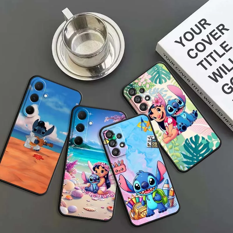 

Anime Cool Lilo&Stitch Phone Case For Samsung A73 A72 A71 A55 A54 A53 A52 A51 A13 A22 A16 A15 A05s A14 A05 A06 5G Black