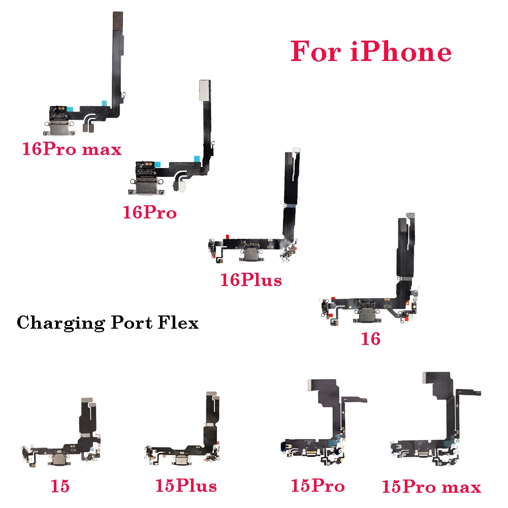 

Pop 1 шт. брендовый гибкий кабель для зарядного порта для IPhone 15 16 Plus Pro Max USB-разъем для док-станции с микрофоном, ремонт ленты P