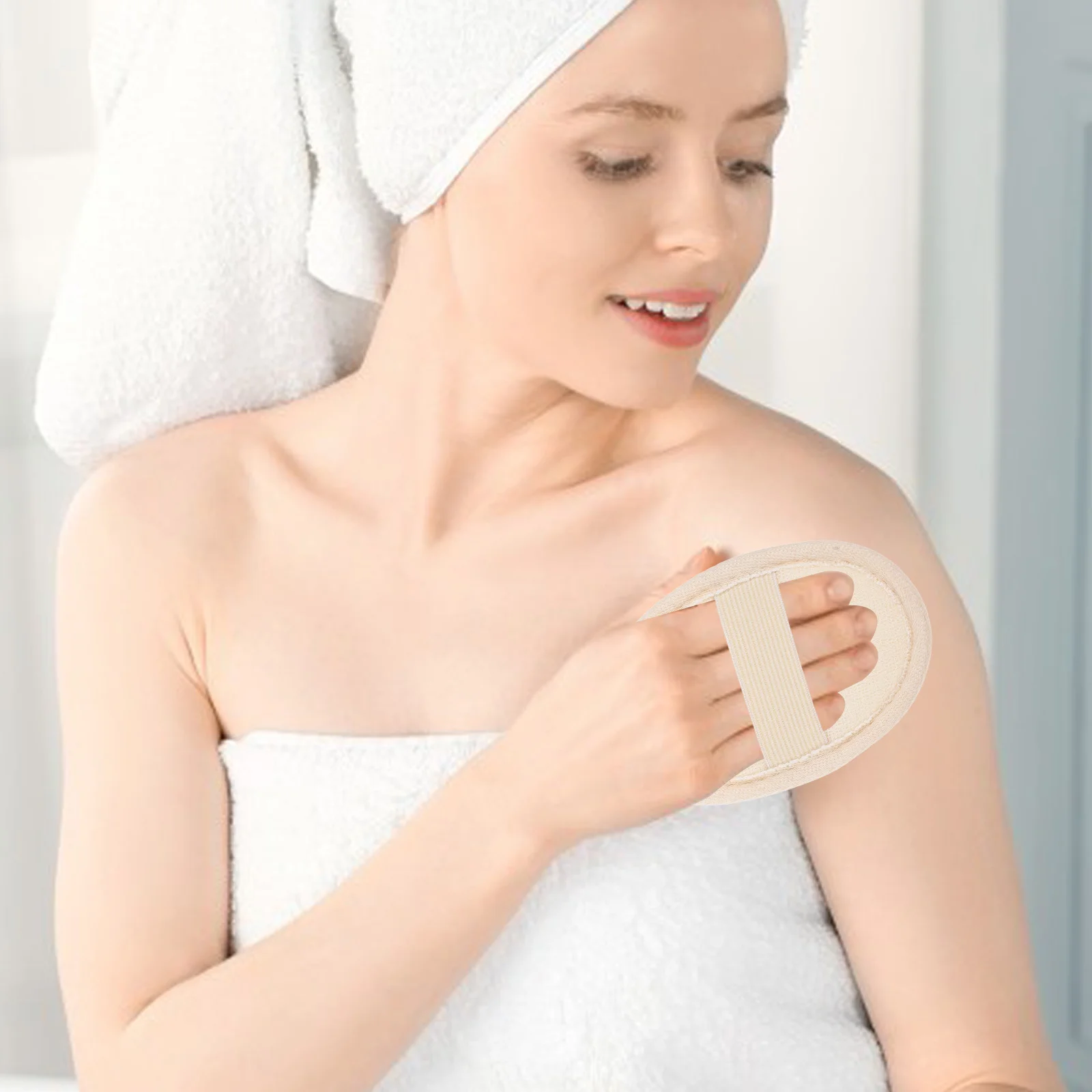 

2Pcs Loofah Exfoliating Body Scrubber Natural Shower Sponge Pads Dead Skin Remover Bath Sponge for Men Women Shower Scrubber