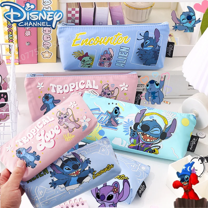 

3pcs Disney Stitch Series Pen Bag Children Decompress Simple Large Capacity New Pencil Case Cute School Supplies Stationery Bag