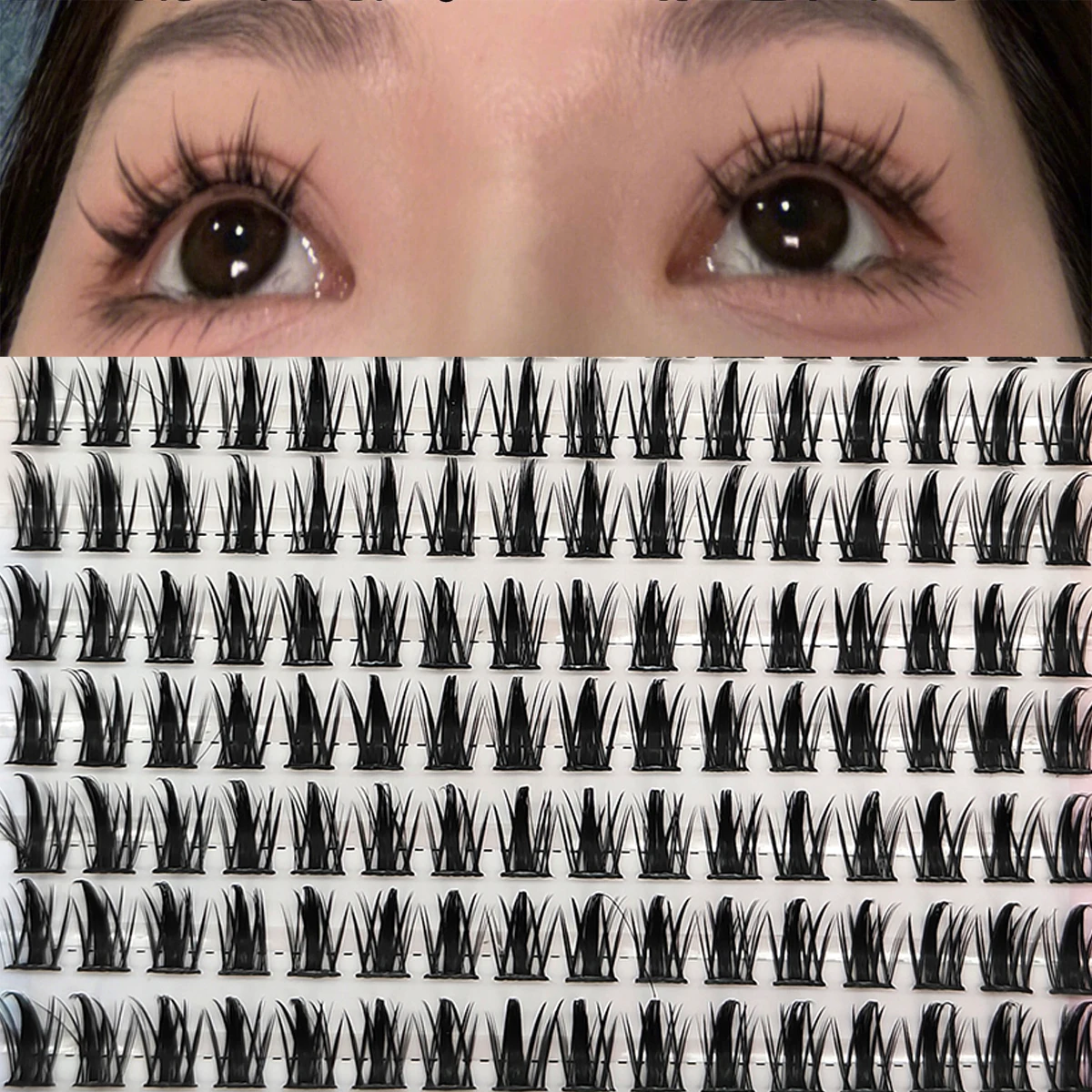 Individual Lashes 10/11/12/13mm Cluster Lashes Natural Look Mixed Tray DIY Eyelash Extension Volume Lash Clusters Eyelashes Long