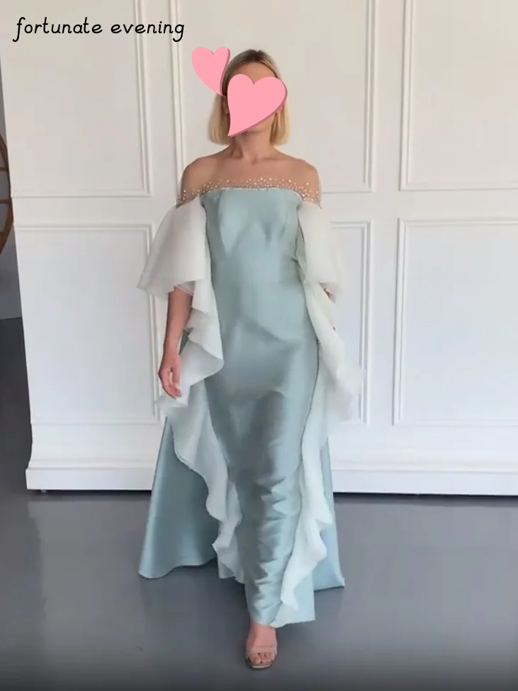 Fortunate Evening Elegant Vintage Sweet Green Crystal beading Ruffle Spring Formal Occasion Prom Dress Evening Party Gowns