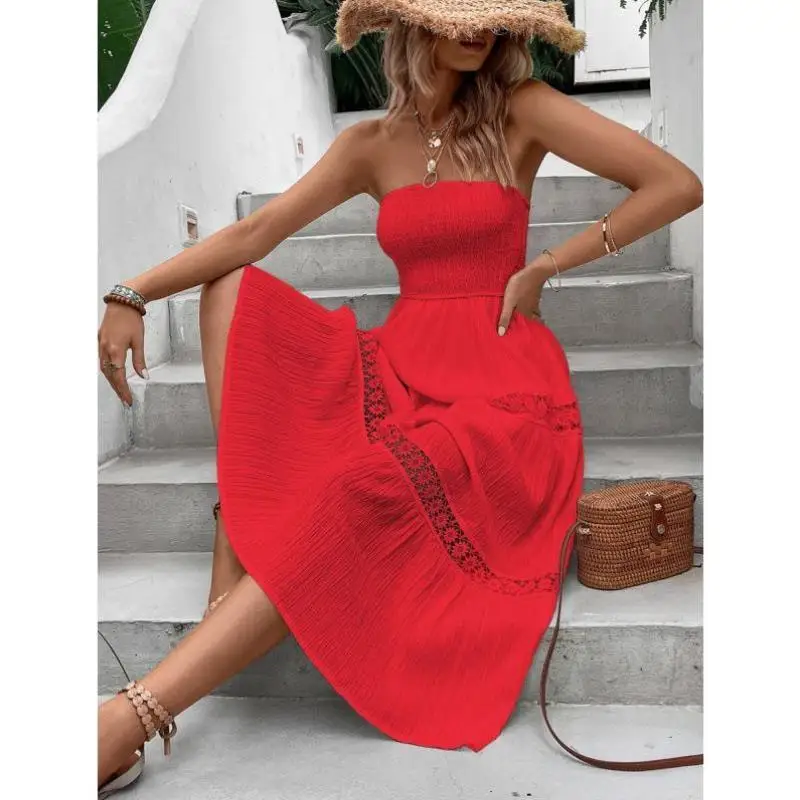 

7095 Sle Lace Trimmed Hem T Skirt New Year's Clothing Bell Sve Casual Sport Suit Autumn Season Seven-Quarter Sve