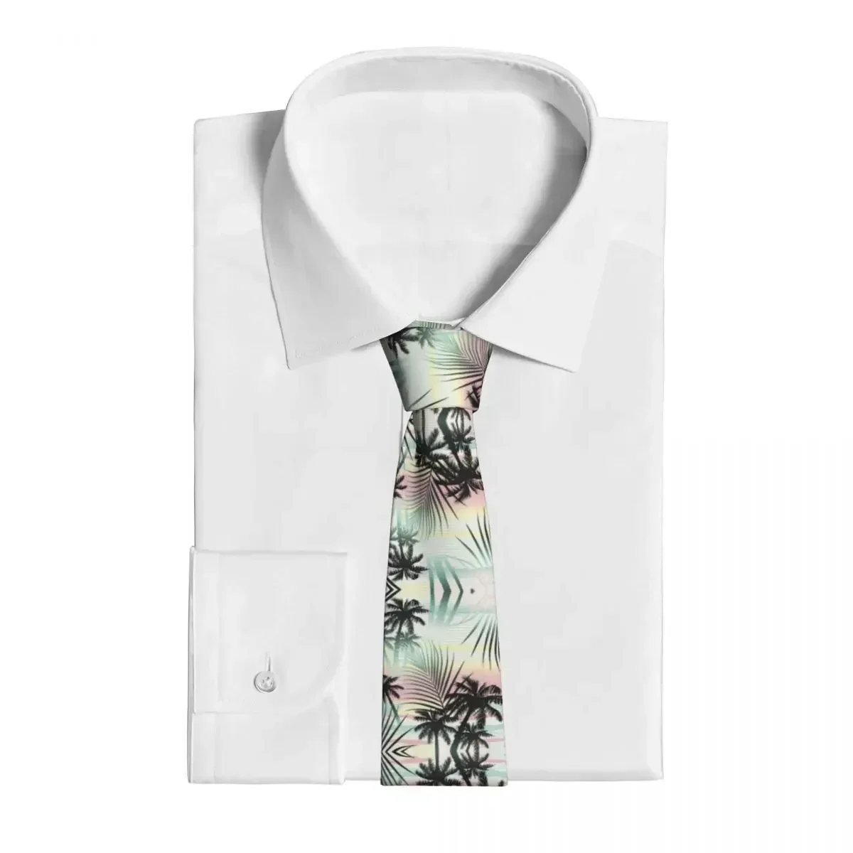 Corbata de palmeras tropicales para hombre, corbatas de cuello de fiesta, accesorios de moda, corbata de cuello gráfica de alta calidad, uso diario de verano