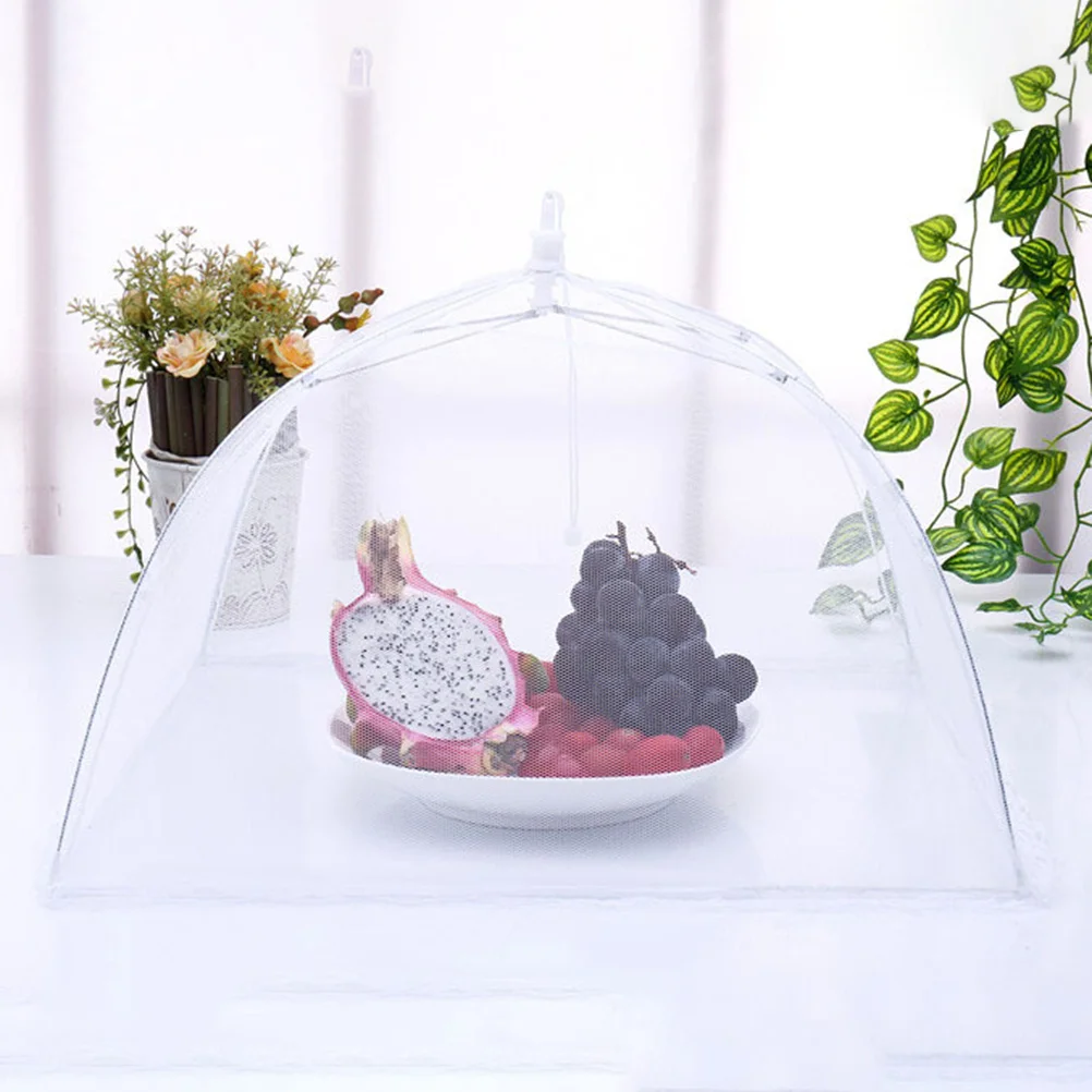 

6pcs Foldable Food Cover Tent Stainless Steel Mesh Dome With Skirt For Bbq Picnic Camping Protects Food From Flies Kitchen