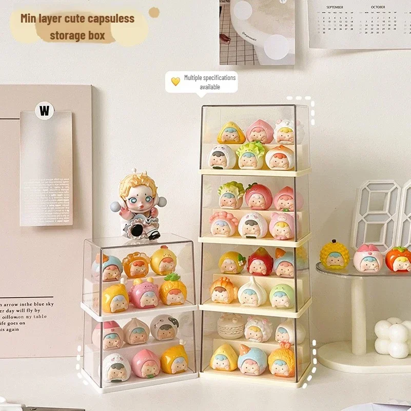 Mini Acrylic Display Case for Figure Transparent Stackable Display Box Storage Organizer for Collectibles and Blind Box Figures