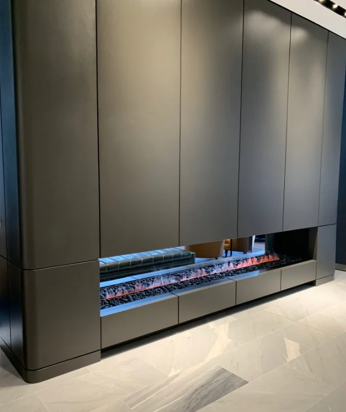 Linear Water Vapor Electric Fireplace With Smart Water Management RGBW Flame For Living Room