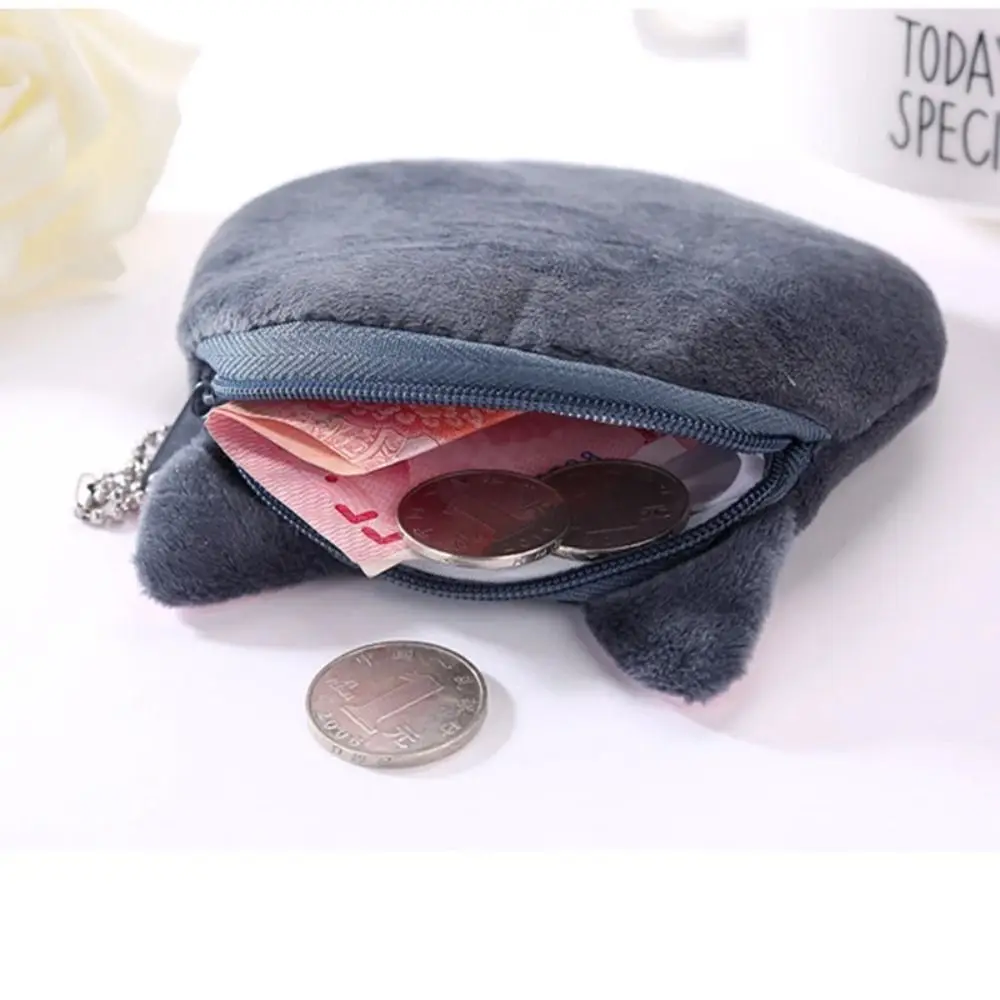 Cute Pattern Cute Cat Coin Purse Cartoon Design Change Storage Bag Plush Wallet Coin Money Bags Earphone Bags