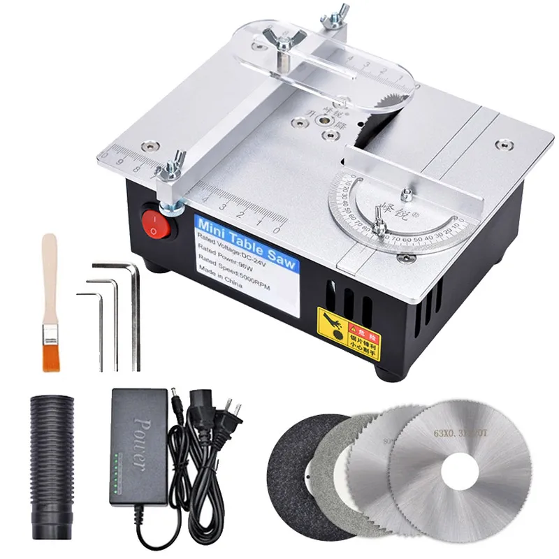 Mini Table Saw for Home DIY 45 Degree Cuting,PCB Board Cutting Tool,Saw Blade Lifting Function,Craft Cut,Electric Saw Table