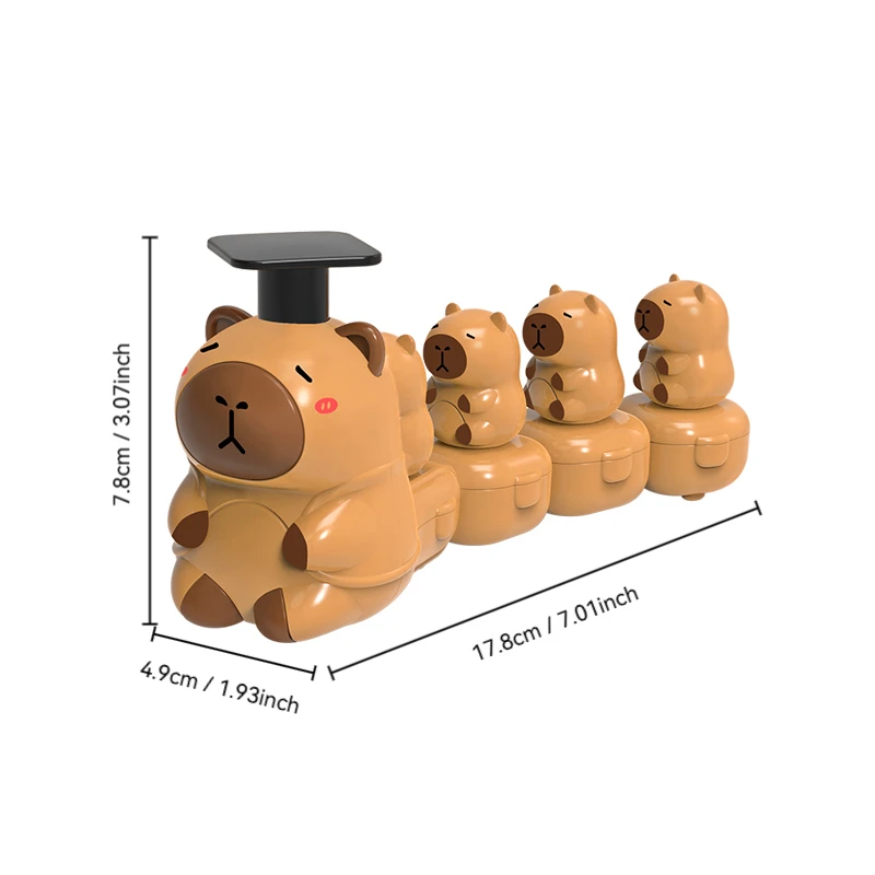 Carro de inércia movido a fricção para crianças – adorável veículo de brinquedo push-and-go com design animal de capivara, passeio divertido para ambientes internos e externos