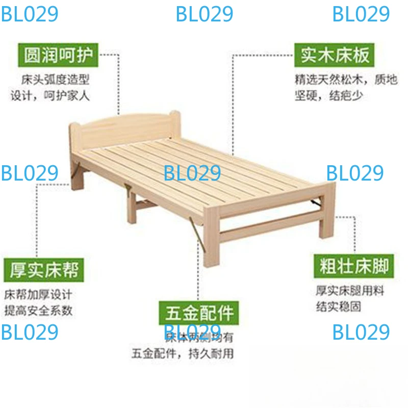 Folding installation folding bed single  lunch break strong rental room simple wooden  adult small  household